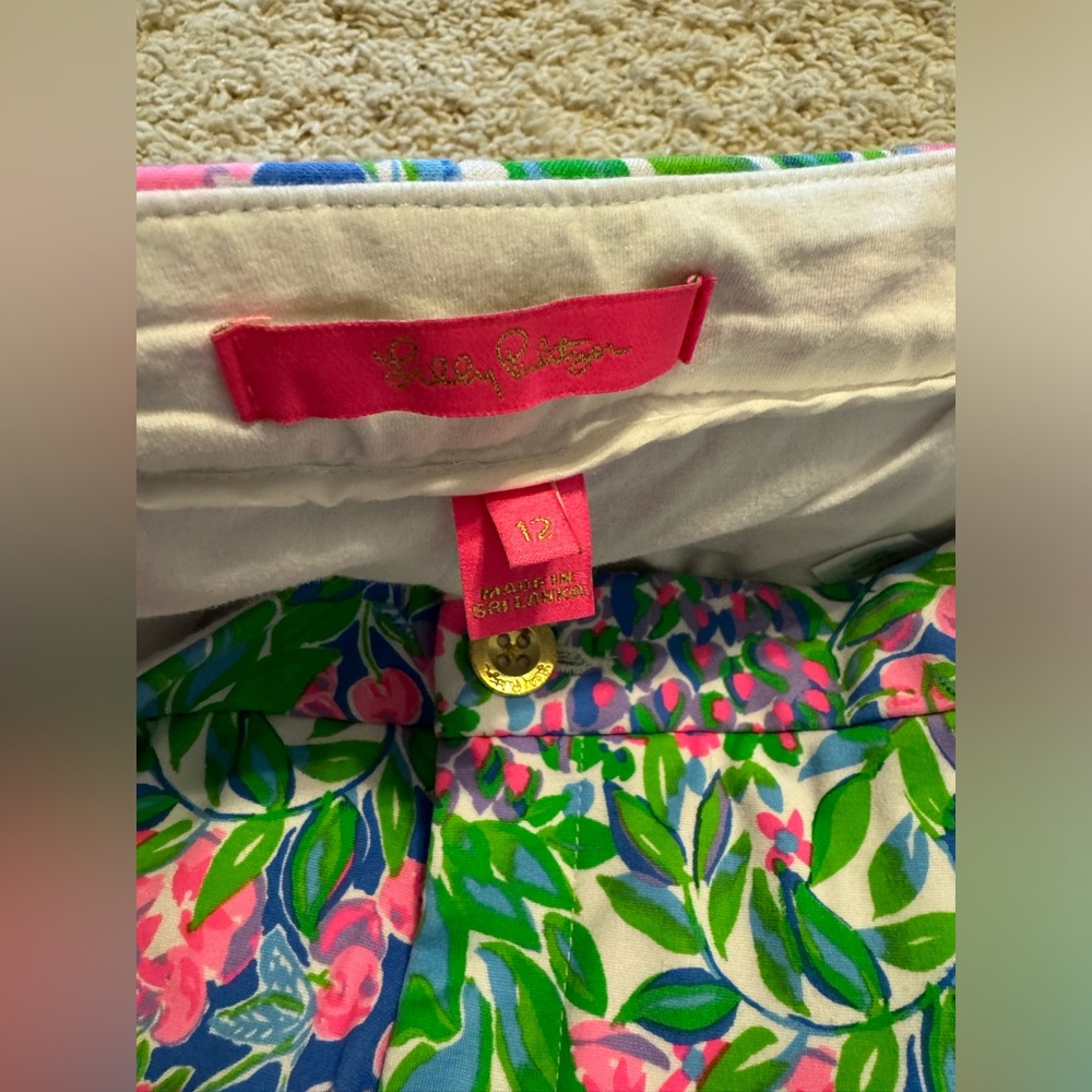 Lilly Pulitzer Pink Green Floral Skort - Picture 4 of 5